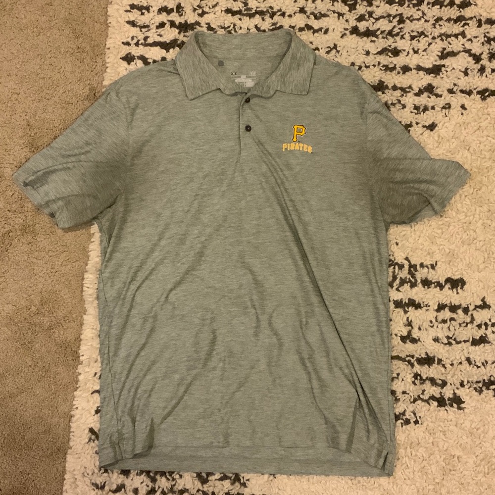 Pittsburgh Pirates under armour Gray Polo Shirt